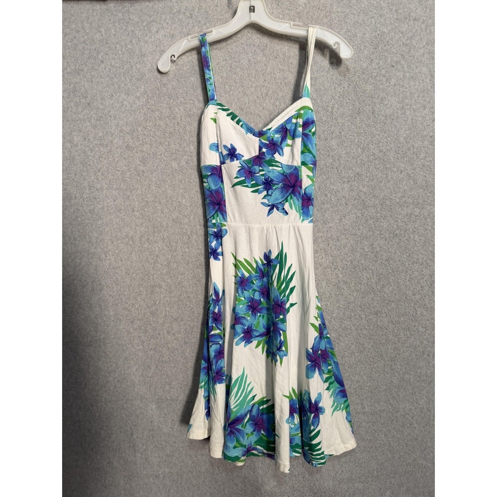 Aeropostale Dress‎ Juniors M Multicolor Floral Sweetheart Cutout Flare Sundress